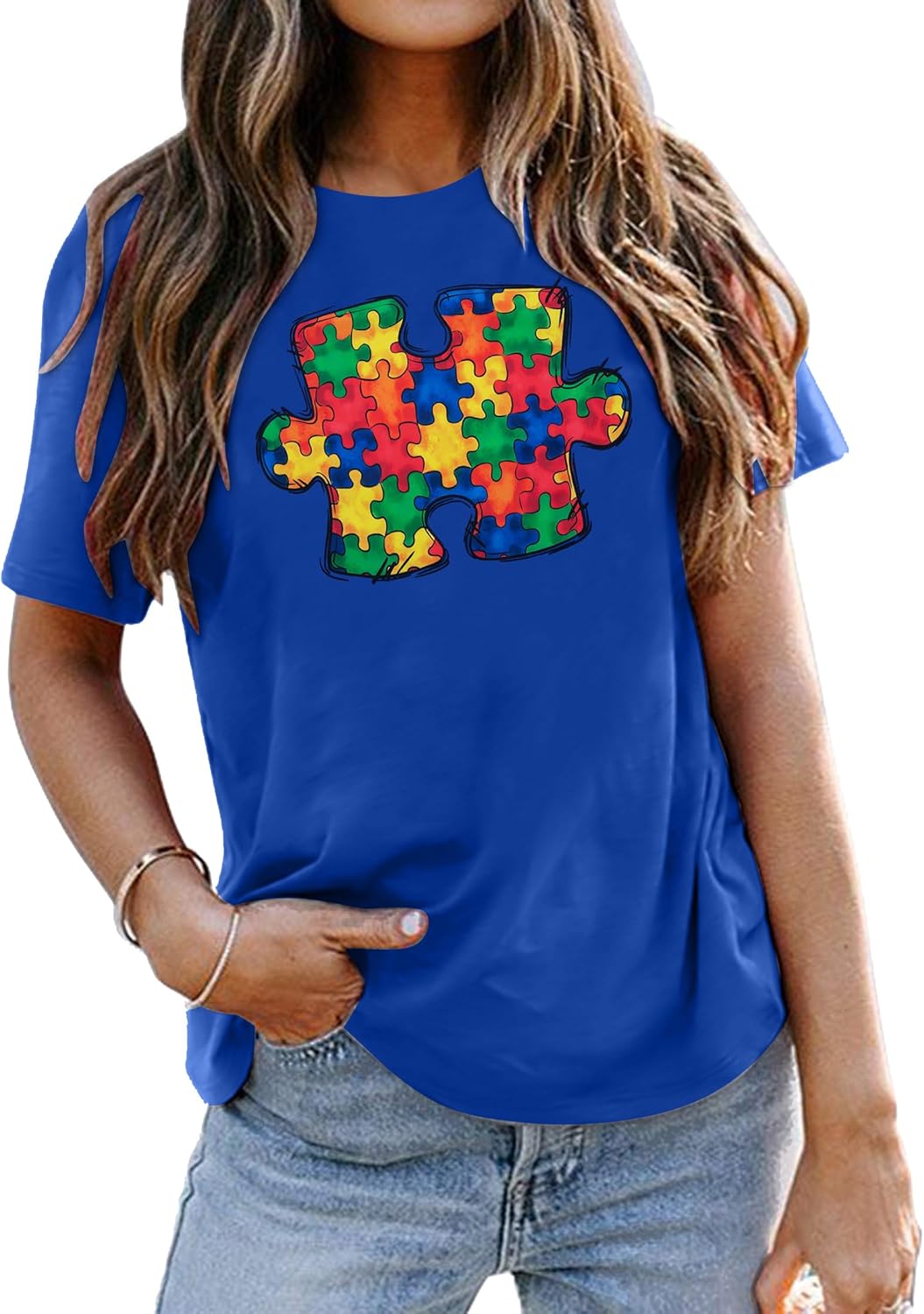 Autism Aawareness Shirt Women Autism Acceptance Shirts Mental Health Tees Casual Inspirational Short Sleeve Tee Tops
