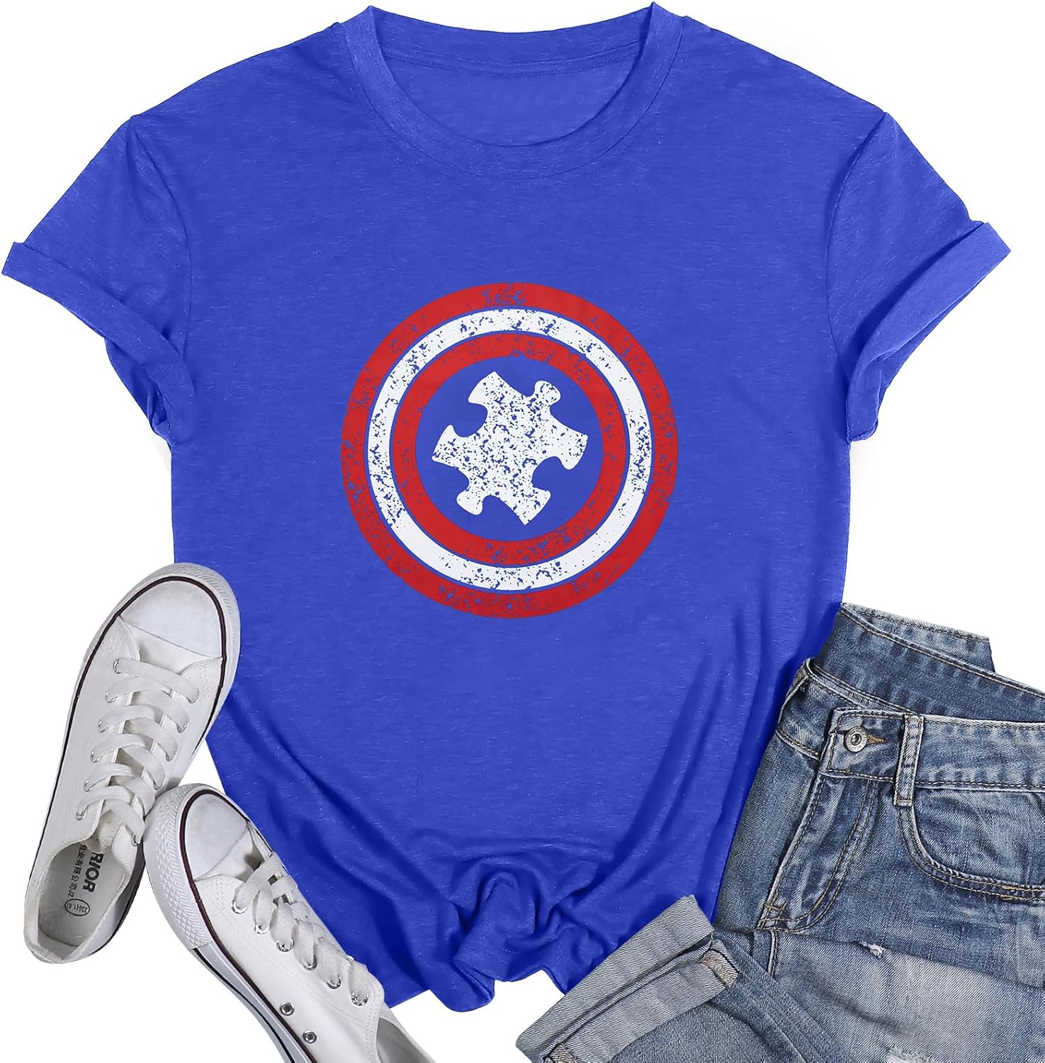 Autism Awareness Shirt Women: Autism Acceptance T-Shirt Autistic Support Graphic Tees Tops Be Kind Short Sleeve Outfit