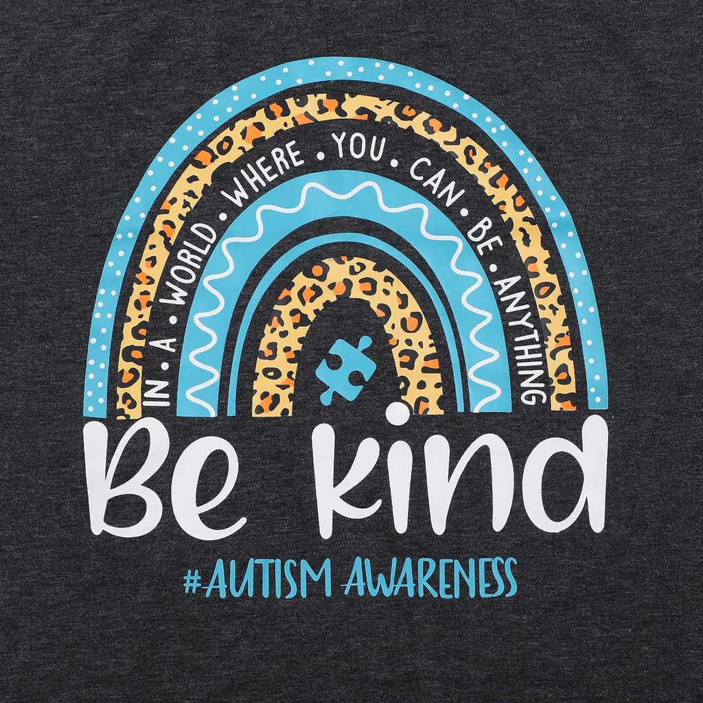 Autism Awareness Shirts Women Autistic Support Shirt Mental Health Top Puzzle Piece Special Education Teacher Tee