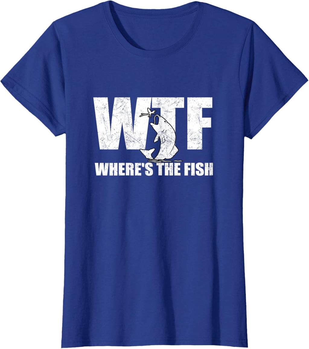 WTF Where's The Fish Men's Funny Fishing Gifts Fathers Day