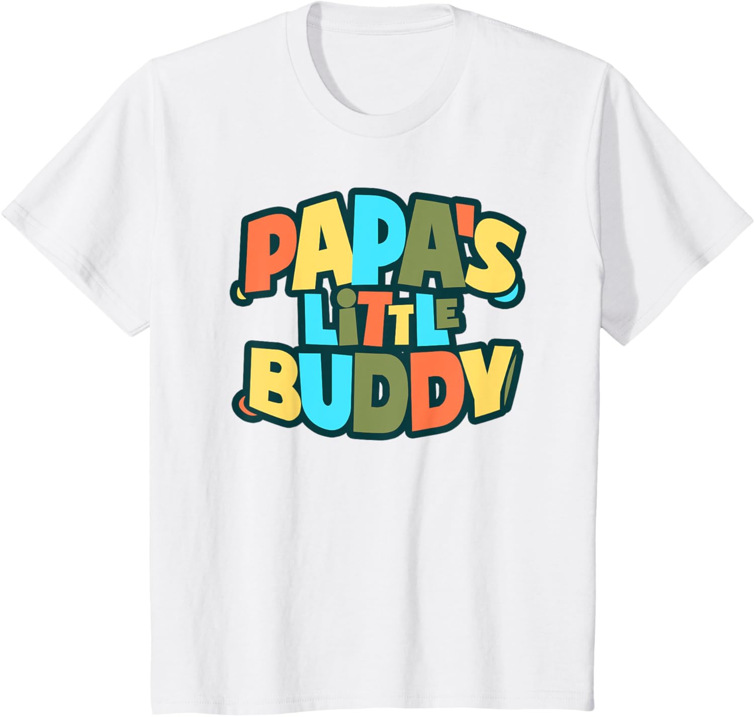 Kids Papa's Little Buddy Shirt Cute Toddlers Fathers Day Outfit