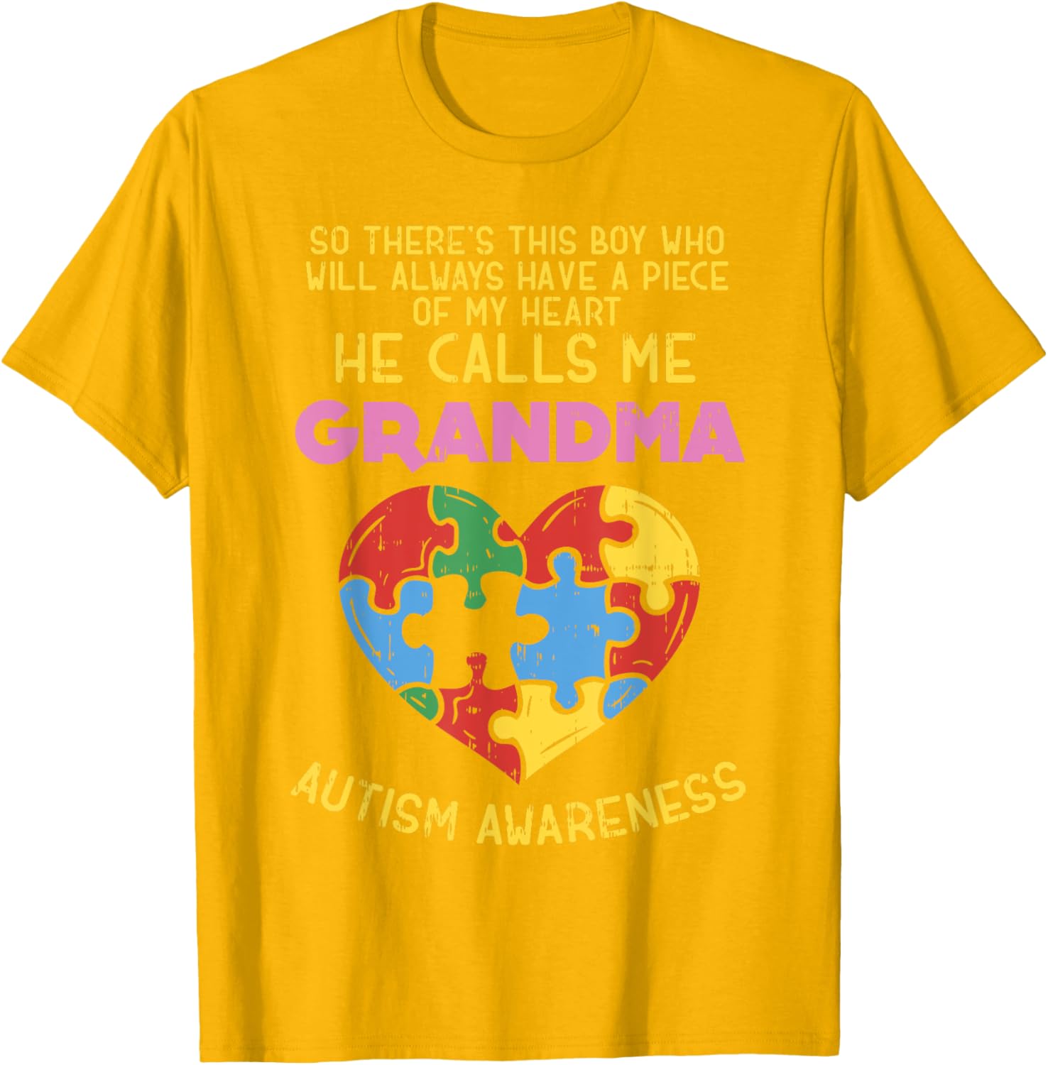 Grandma Autism Awareness Shirt Austistic Boy Piece My Heart