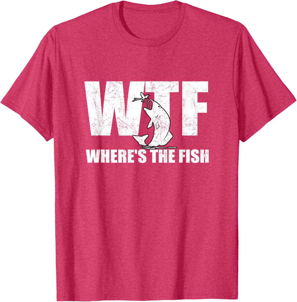 WTF Where's The Fish Men's Funny Fishing Gifts Fathers Day