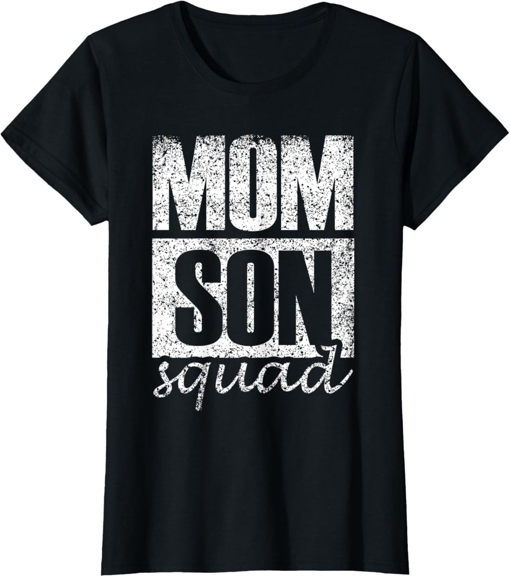 Mama Mom Son Mothers Day Love Mama Mommy Son Squad Mother's Day Matching Mom Sons Mother Son T-Shirt, Small, Black