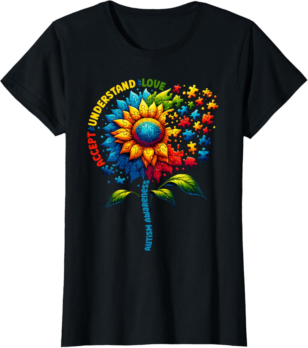 Autism Awareness Sunflower Men Women kids Autism Sunflower