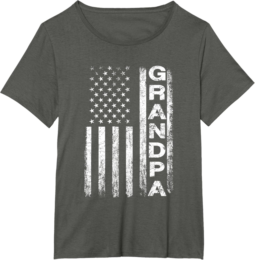 Grandpa Vintage American Flag Father's Day 4th of July Papa