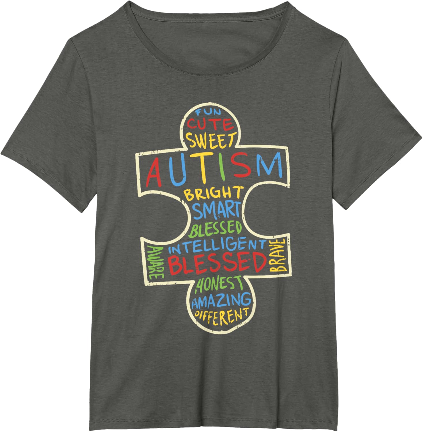 Autism Awareness Shirt Puzzle Piece Words Autistic Gift