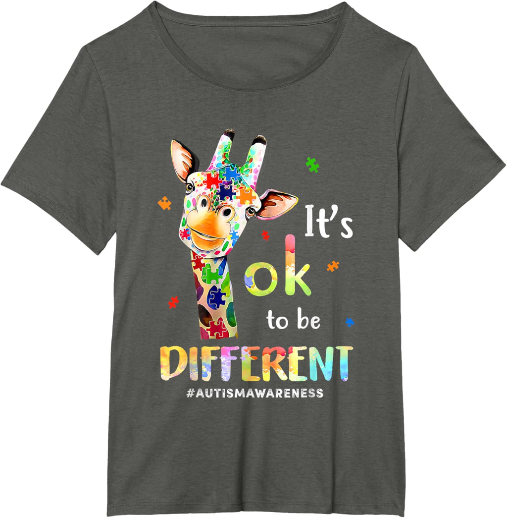 Autism Awareness Cute Giraffe Animal Its Ok To Be Different