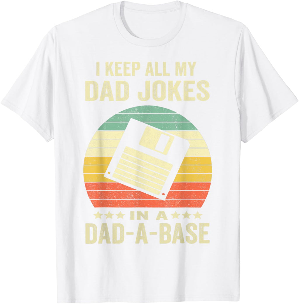 Mens Funny dad jokes in dad-a-base vintage for father's day