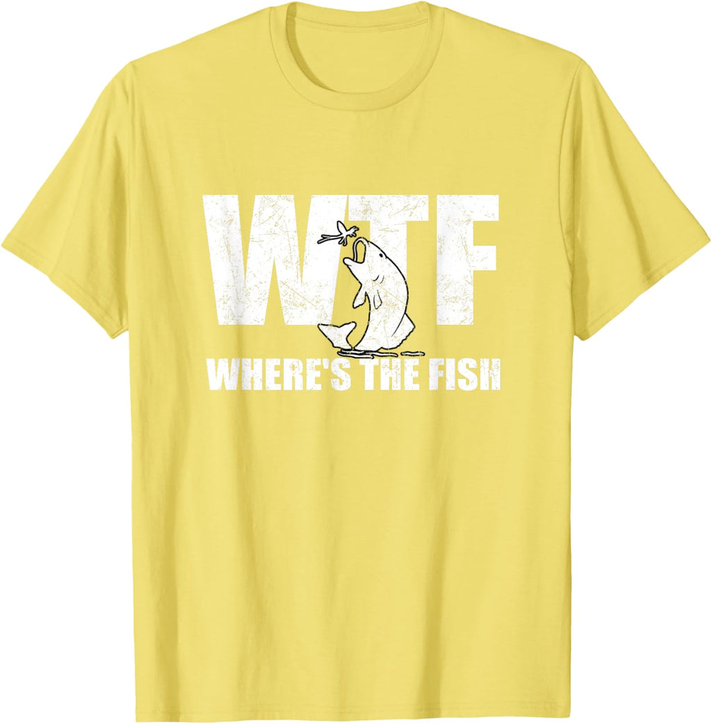 WTF Where's The Fish Men's Funny Fishing Gifts Fathers Day