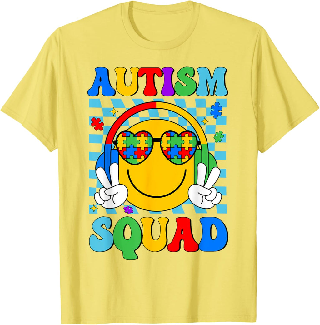 Autism Awareness Autism Squad Support Smile Face Women Men
