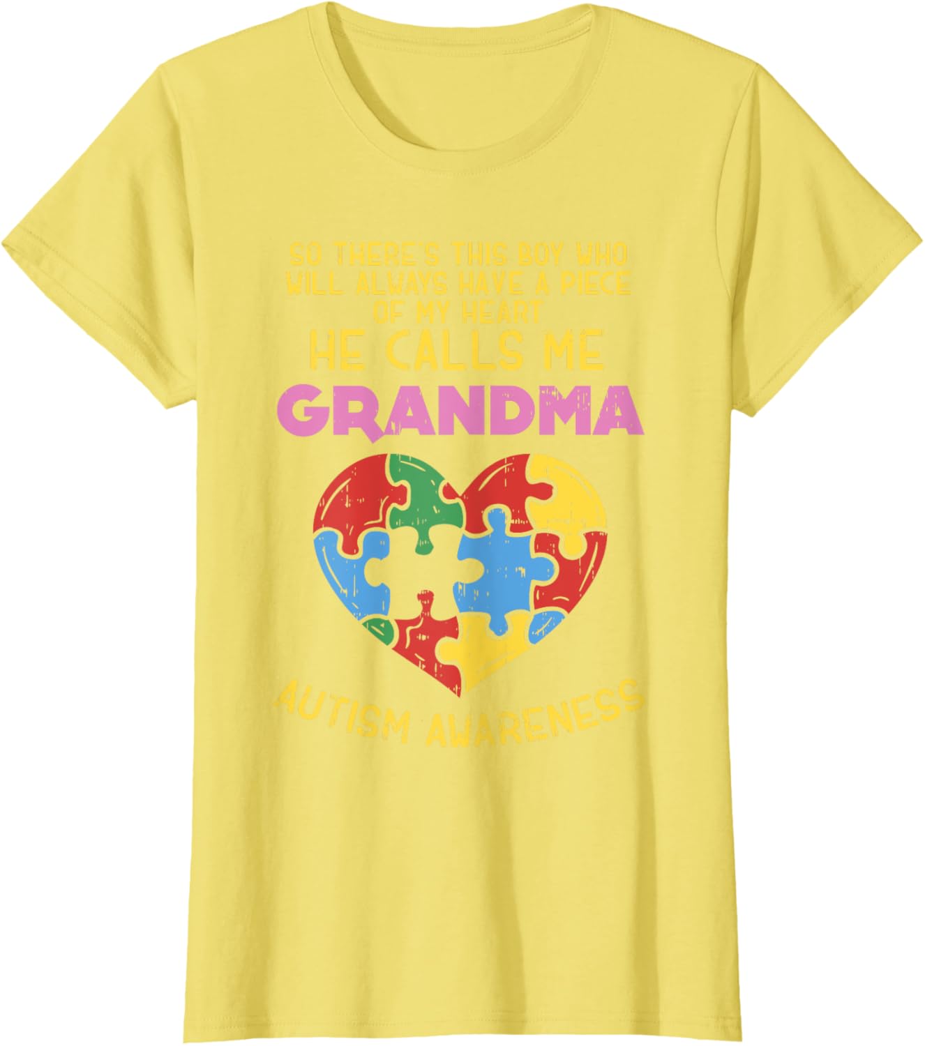 Grandma Autism Awareness Shirt Austistic Boy Piece My Heart