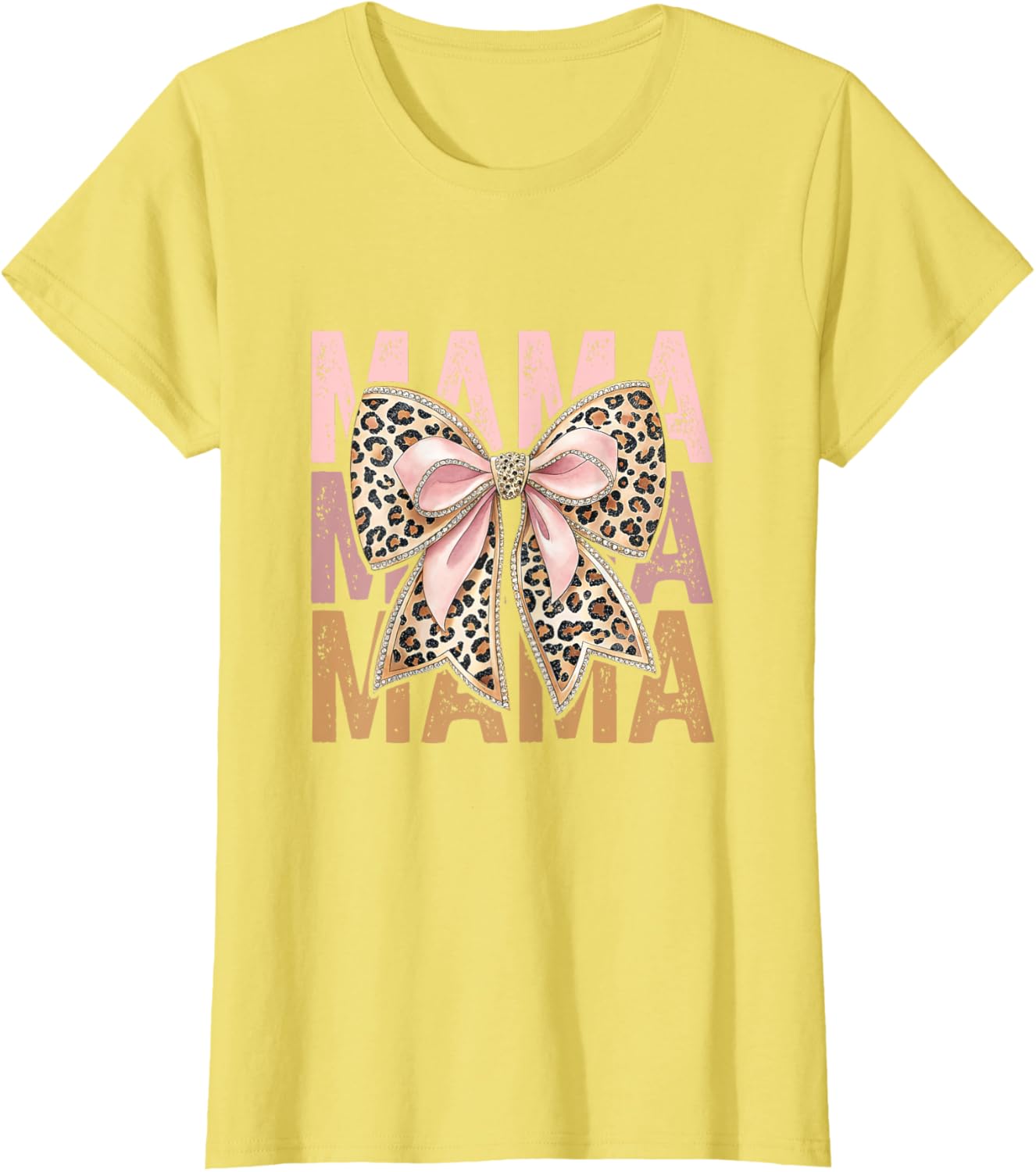 Retro Leopard Mama,Cute Mom Retro Coquette Bow Mother's Day