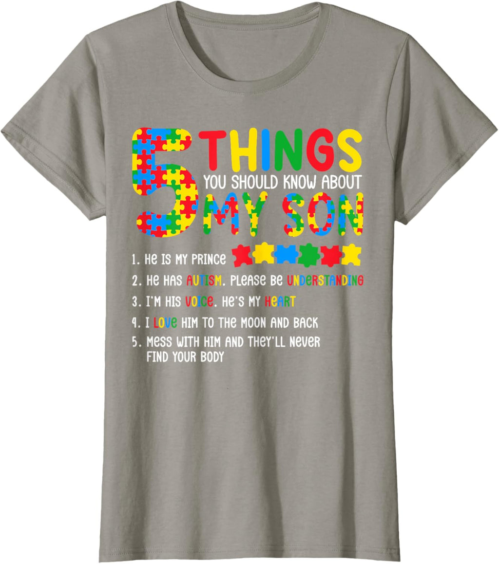 Autism Awareness Shirt 5 Things You Should Know About My Son