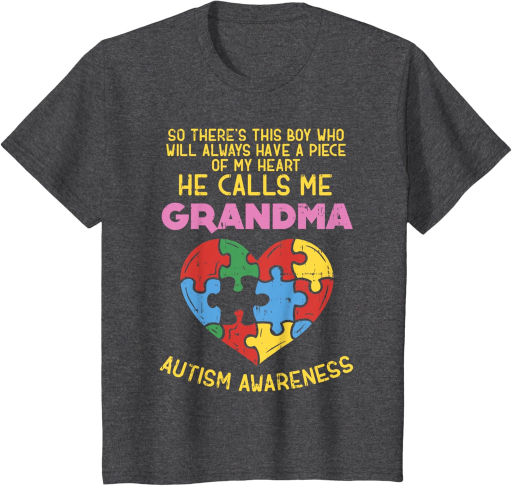Grandma Autism Awareness Shirt Austistic Boy Piece My Heart