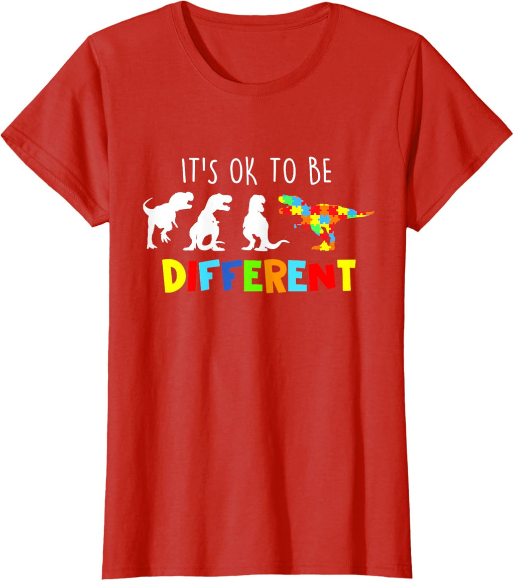 Autism Awareness Dinosaur Kid Boys Its Ok To Be Different