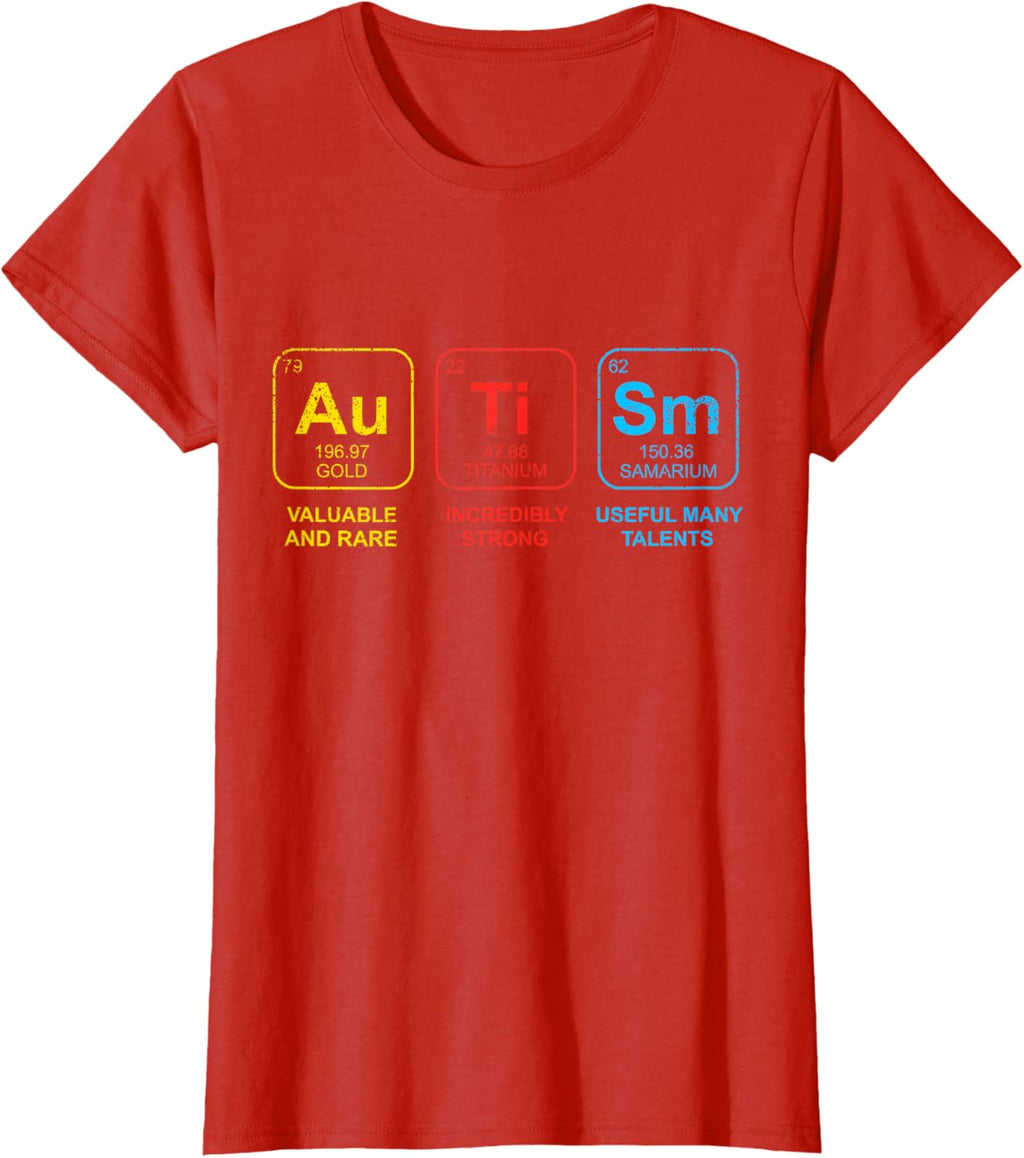 Autism Awareness Women Men Kids Elements Periodic Table ASD