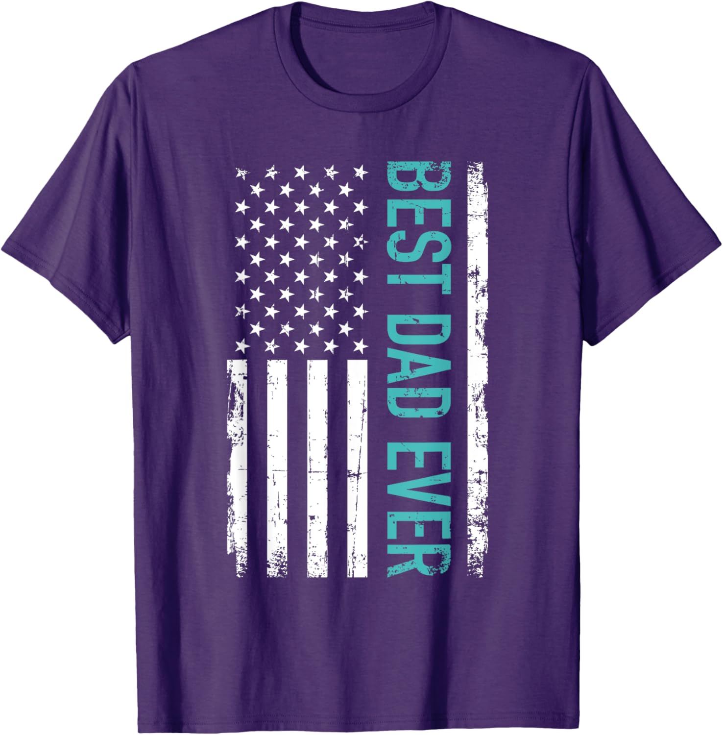 Father's day Best dad ever with US american flag Short Sleeve
