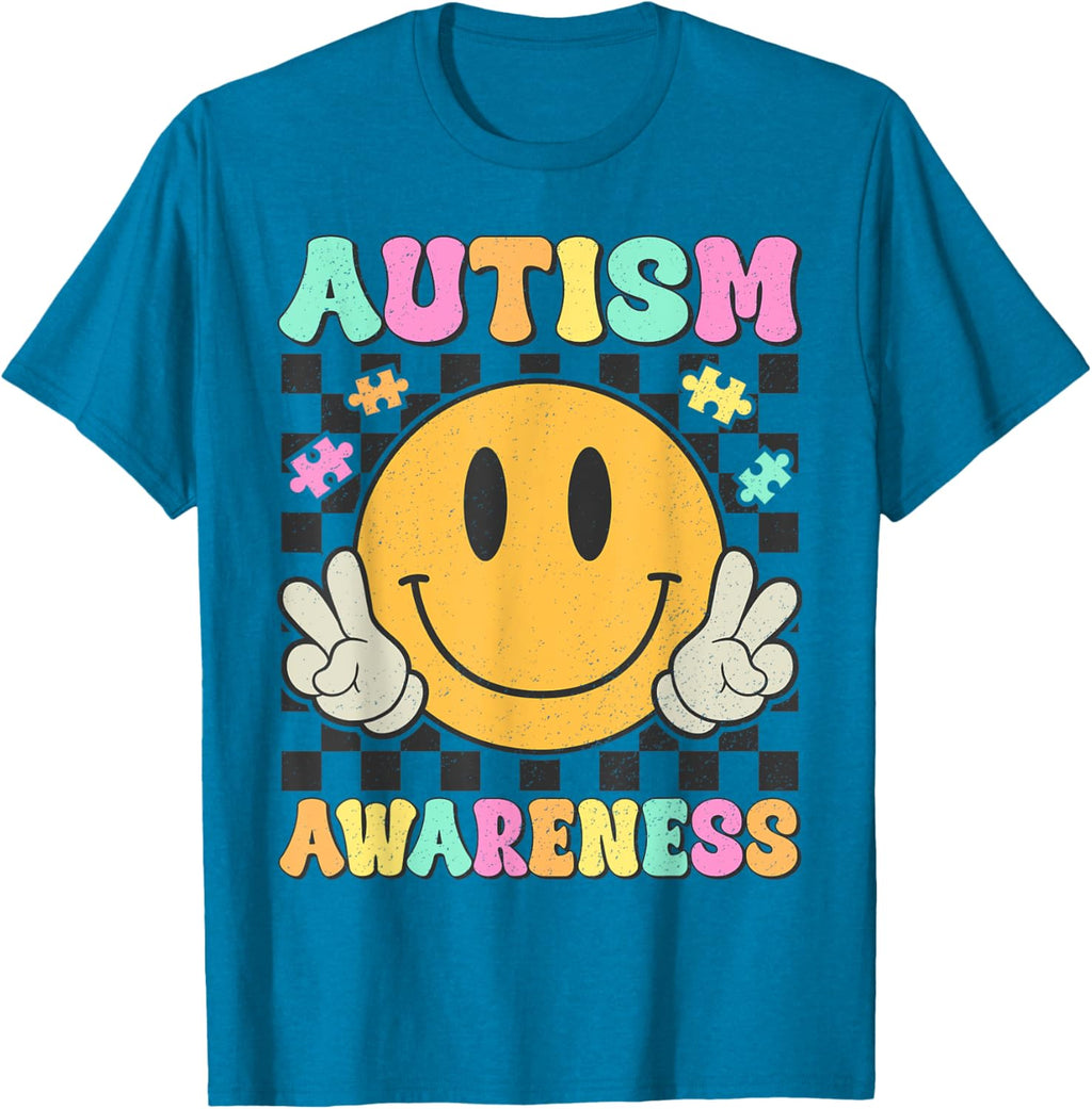 Autism Awareness Kids Men Women Smile Face Autistic Autism