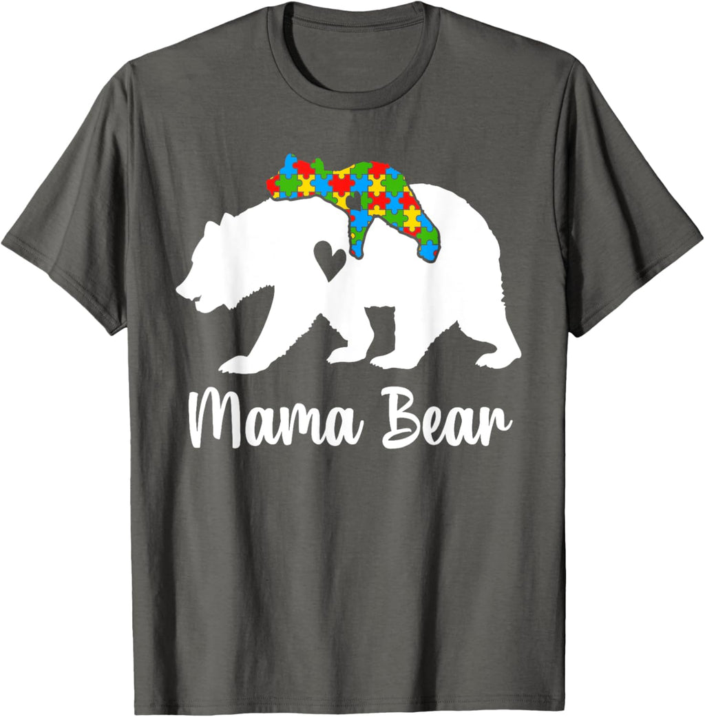Mama Bear Love Support Autism Awareness Bear Family