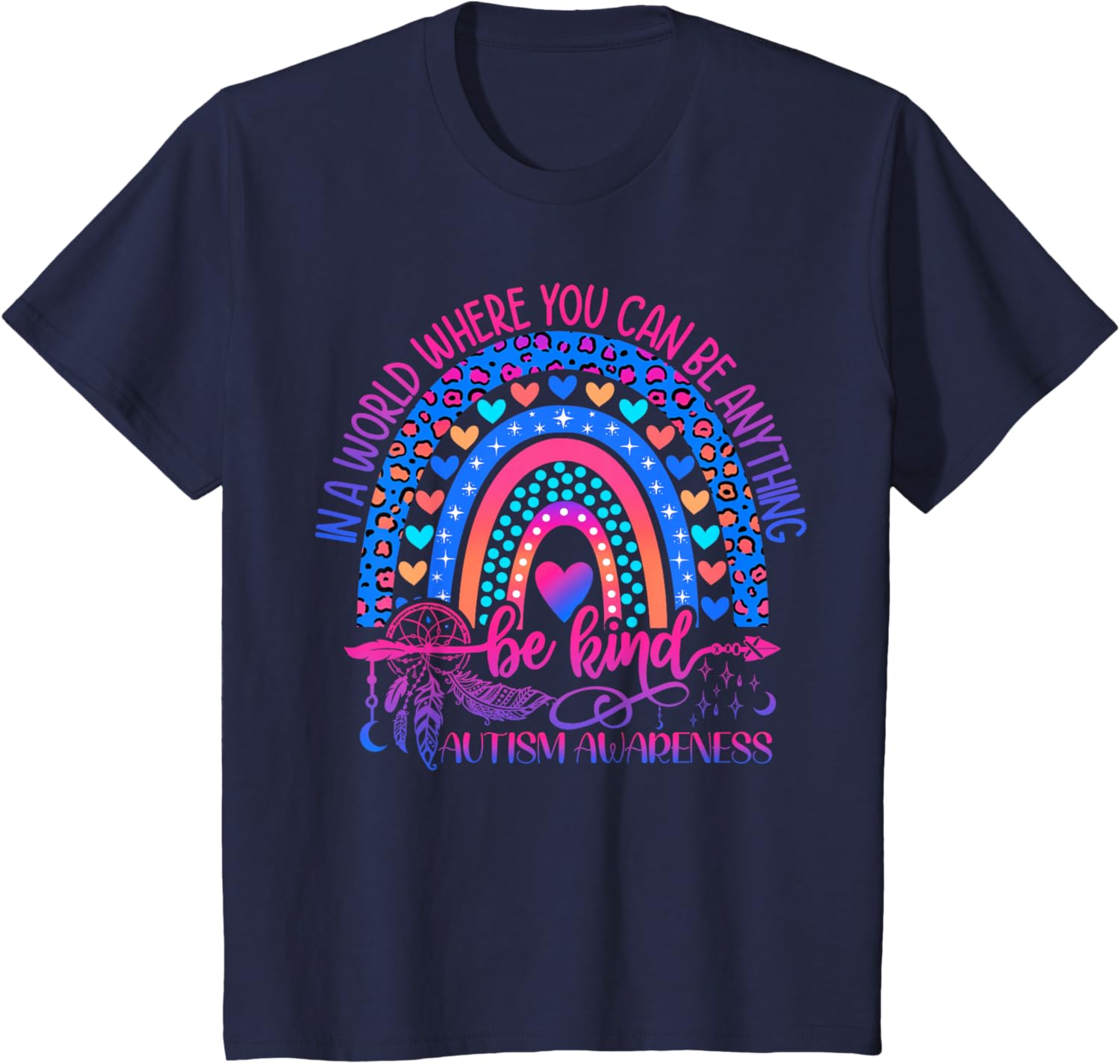Autism Awareness Be Kind Leopard Rainbow Choose Kindness