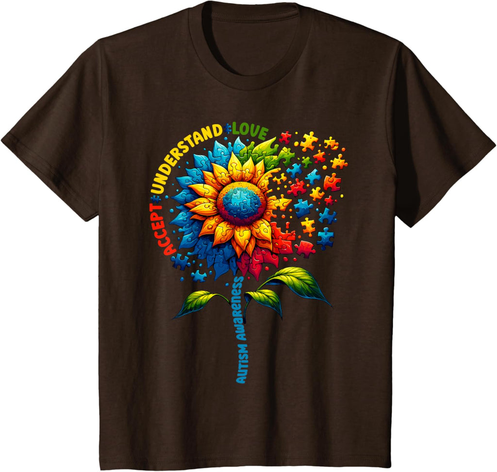 Autism Awareness Sunflower Men Women kids Autism Sunflower