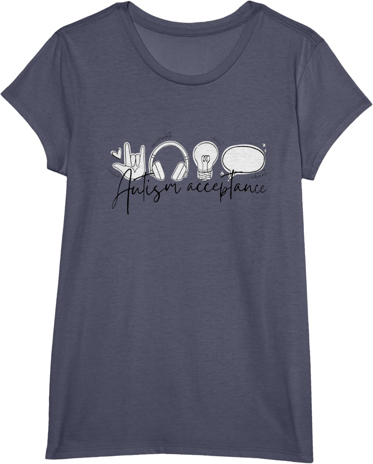 Autism Awareness Acceptance Shirt Support Mom Women Kid