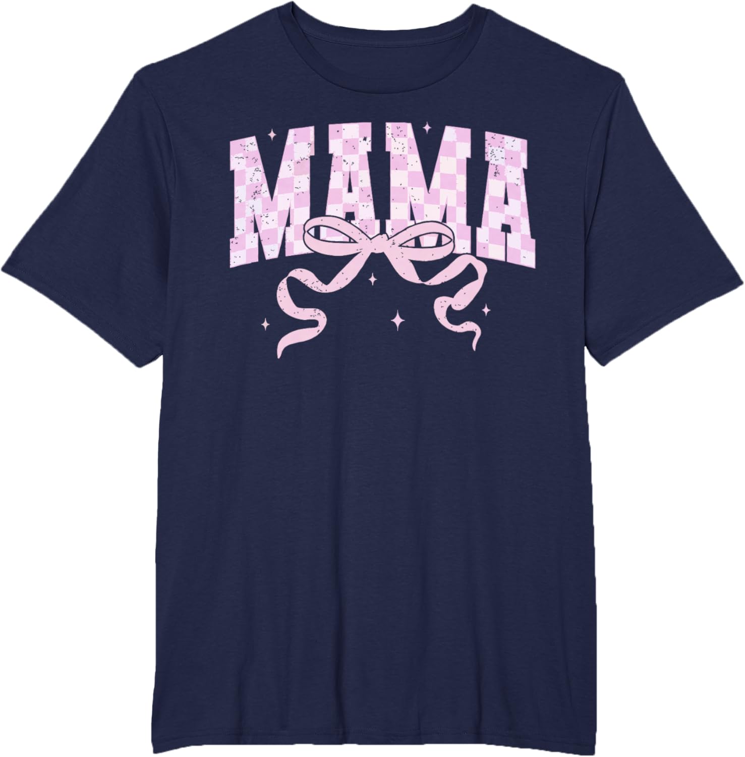 Retro Checkered Mama Coquette Mother's Day Pink Bow