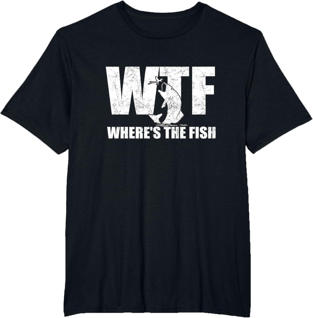 WTF Where's The Fish Men's Funny Fishing Gifts Fathers Day