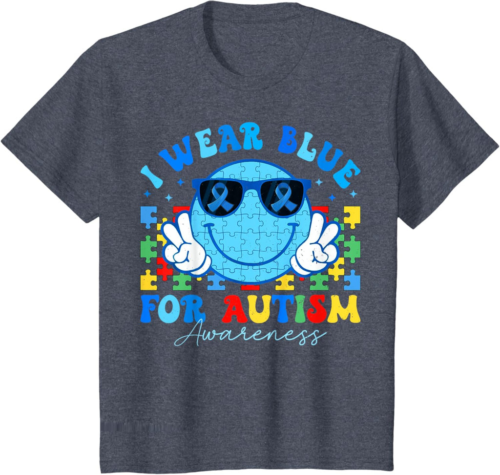I Wear Blue For Autism Awareness Month Teacher Kids Boys