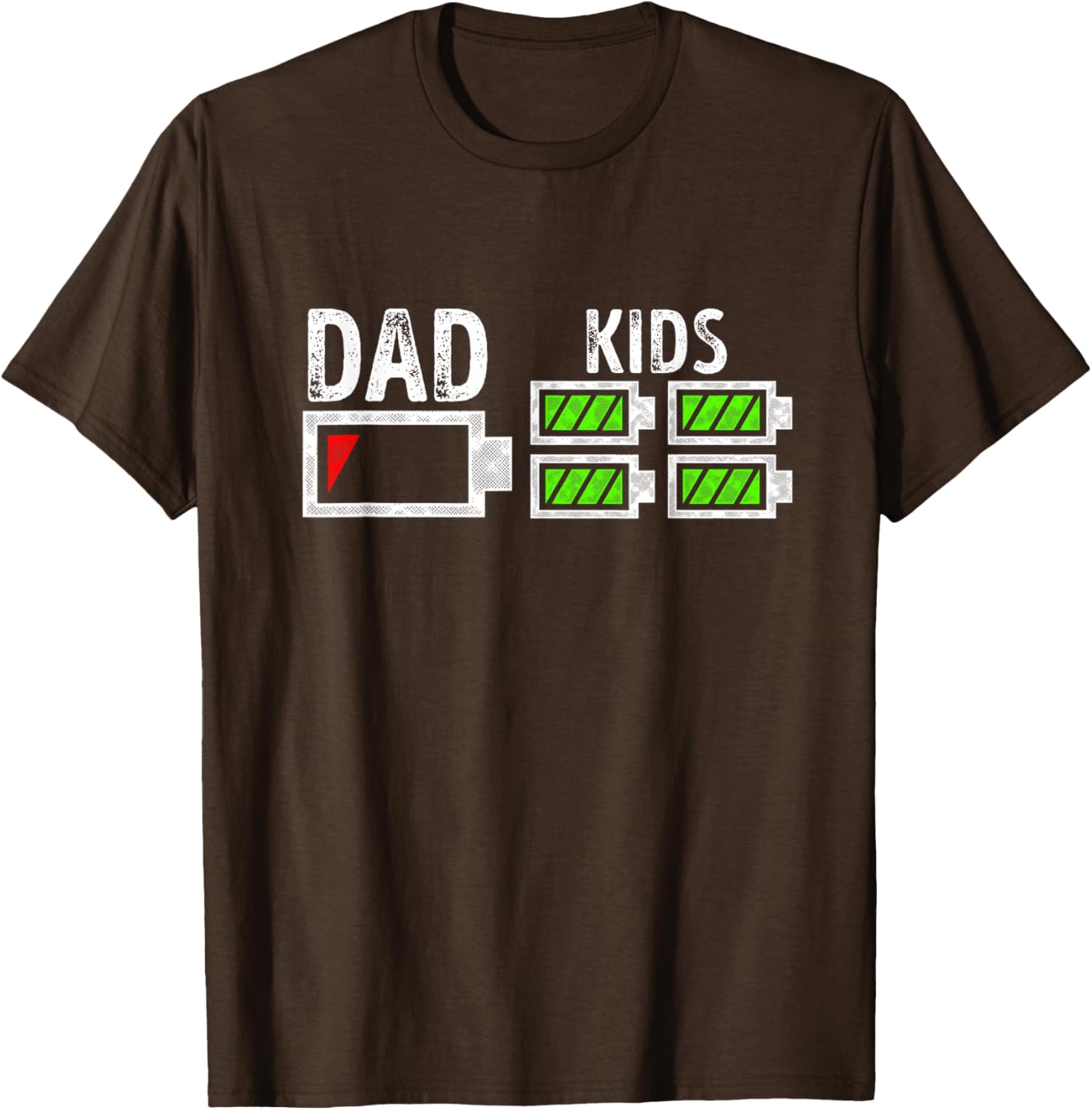 Dad of Four Low Battery Funny Father of 4 Kids Dad
