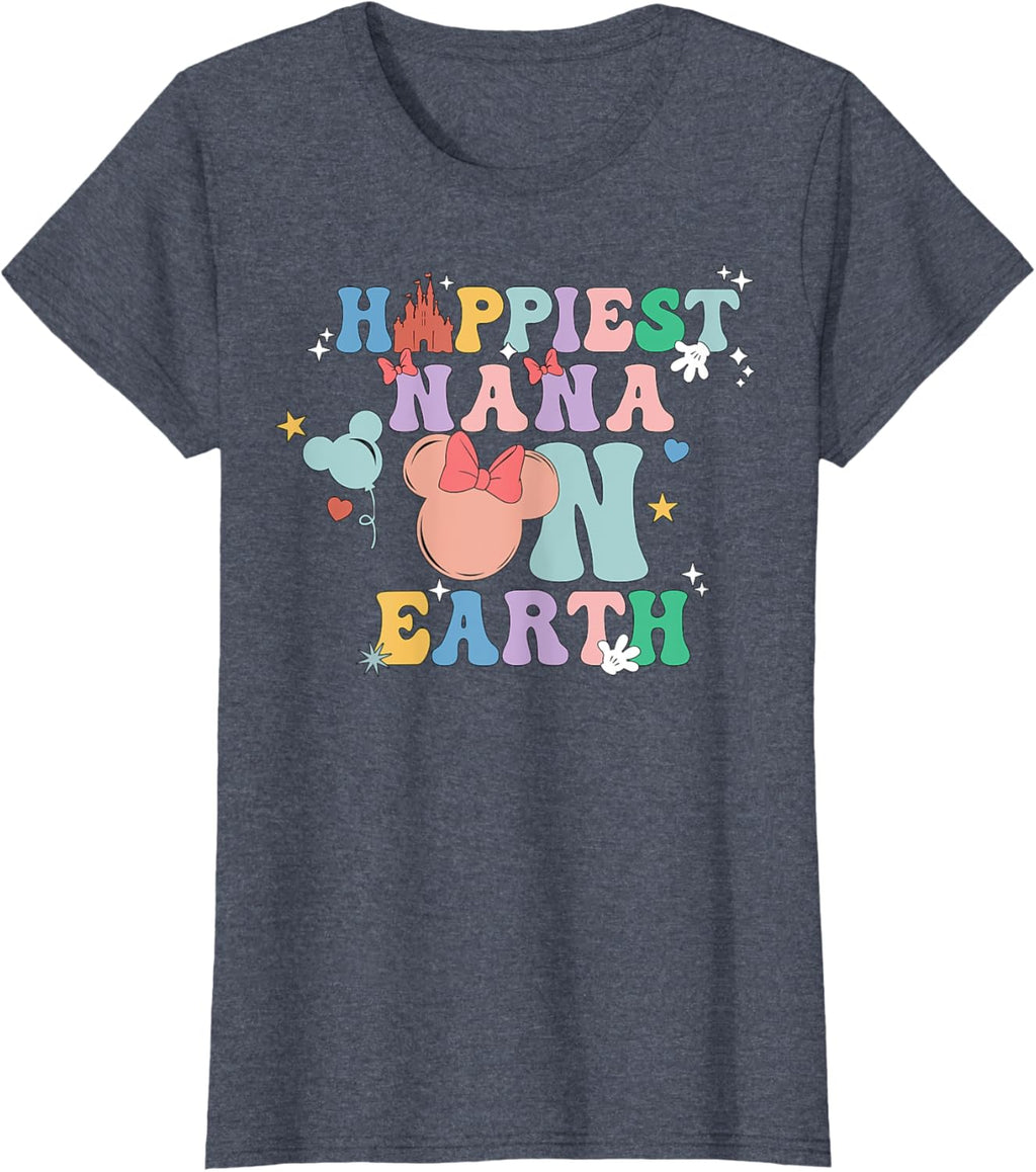 Happiest Nana On Earth Groovy Mom Mother's Day Mother Shirt