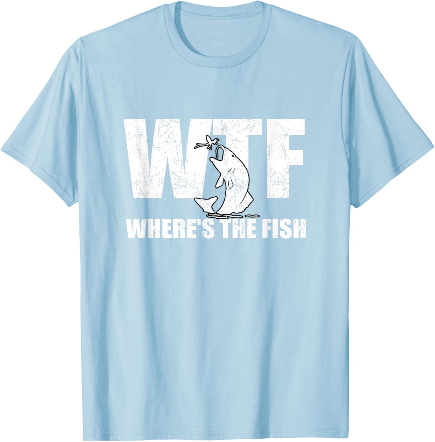WTF Where's The Fish Men's Funny Fishing Gifts Fathers Day