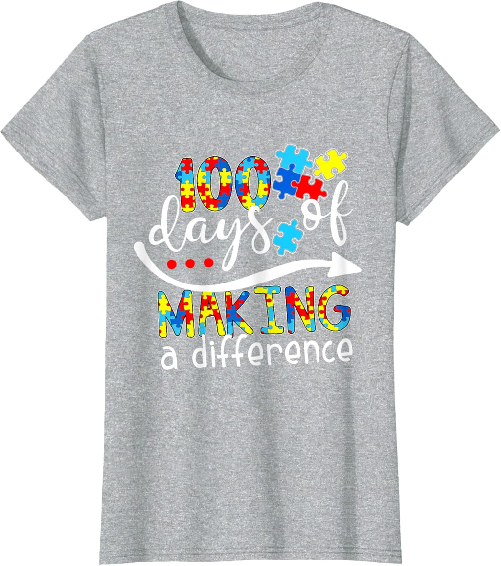 Autism 100 Days 100th day of school teacher autism awareness