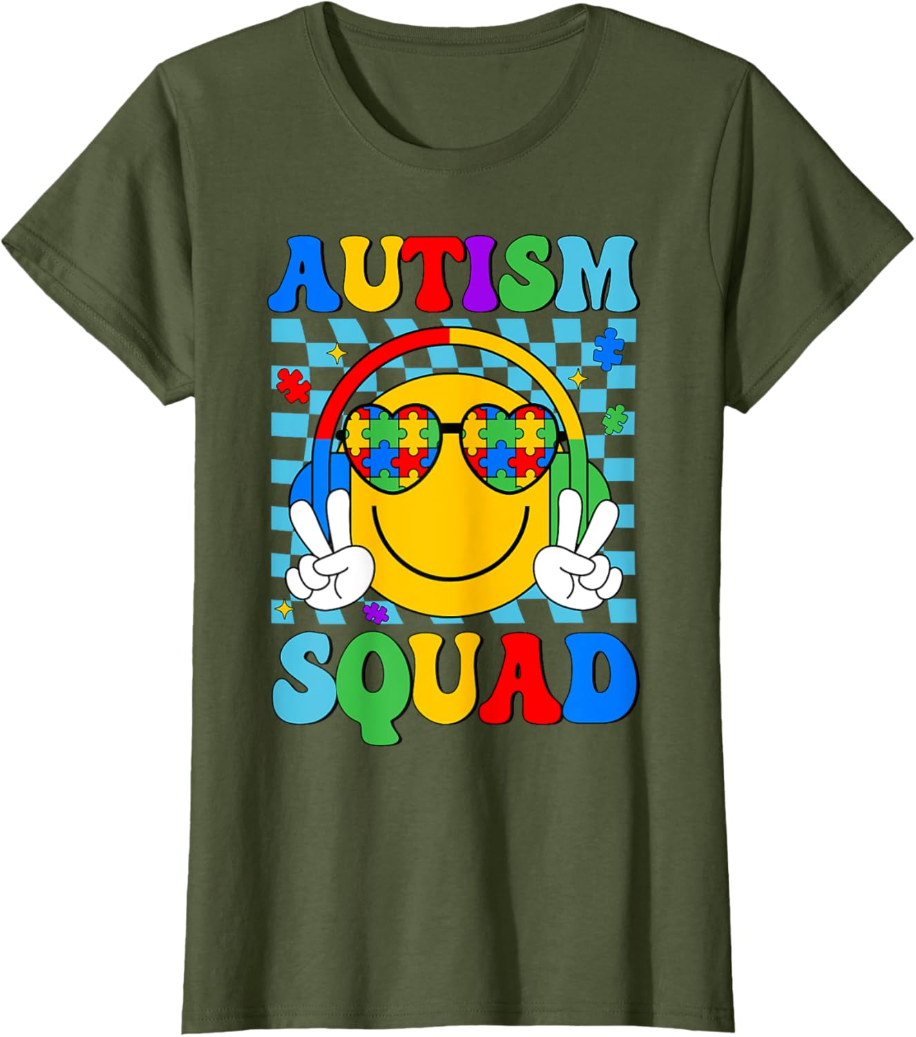 Autism Awareness Autism Squad Support Smile Face Women Men