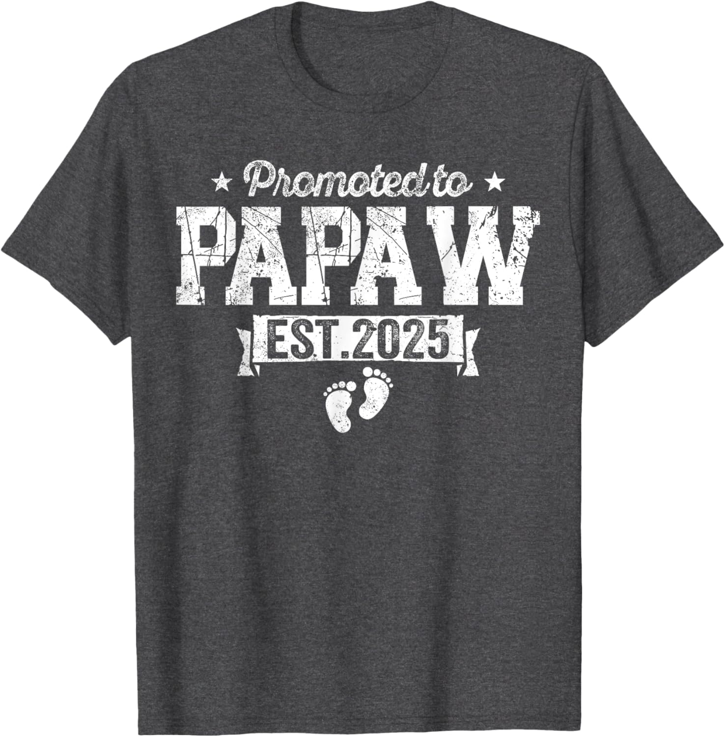 Retro Promoted To Papaw 2025 New Papaw First Father's Day T-Shirt, Small, Black