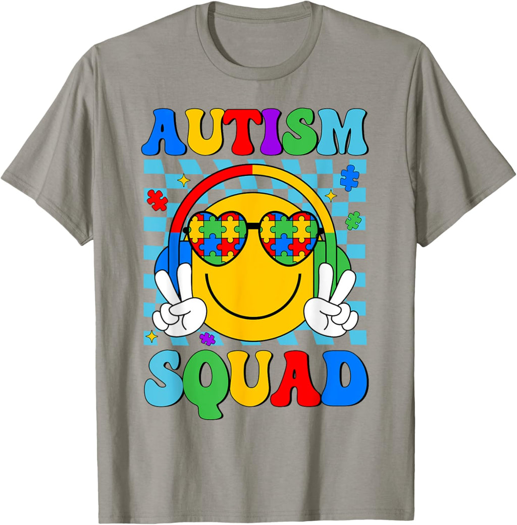 Autism Awareness Autism Squad Support Smile Face Women Men