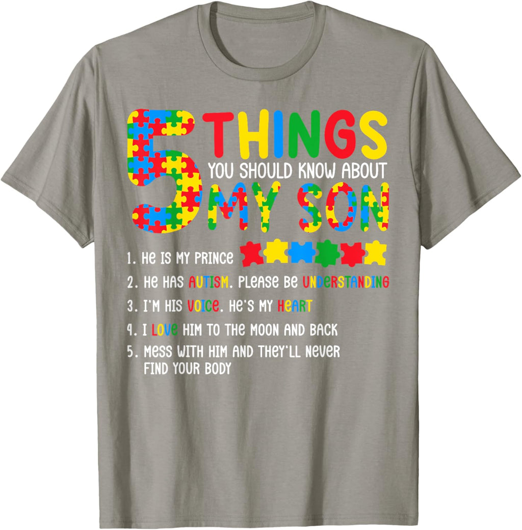 Autism Awareness Shirt 5 Things You Should Know About My Son