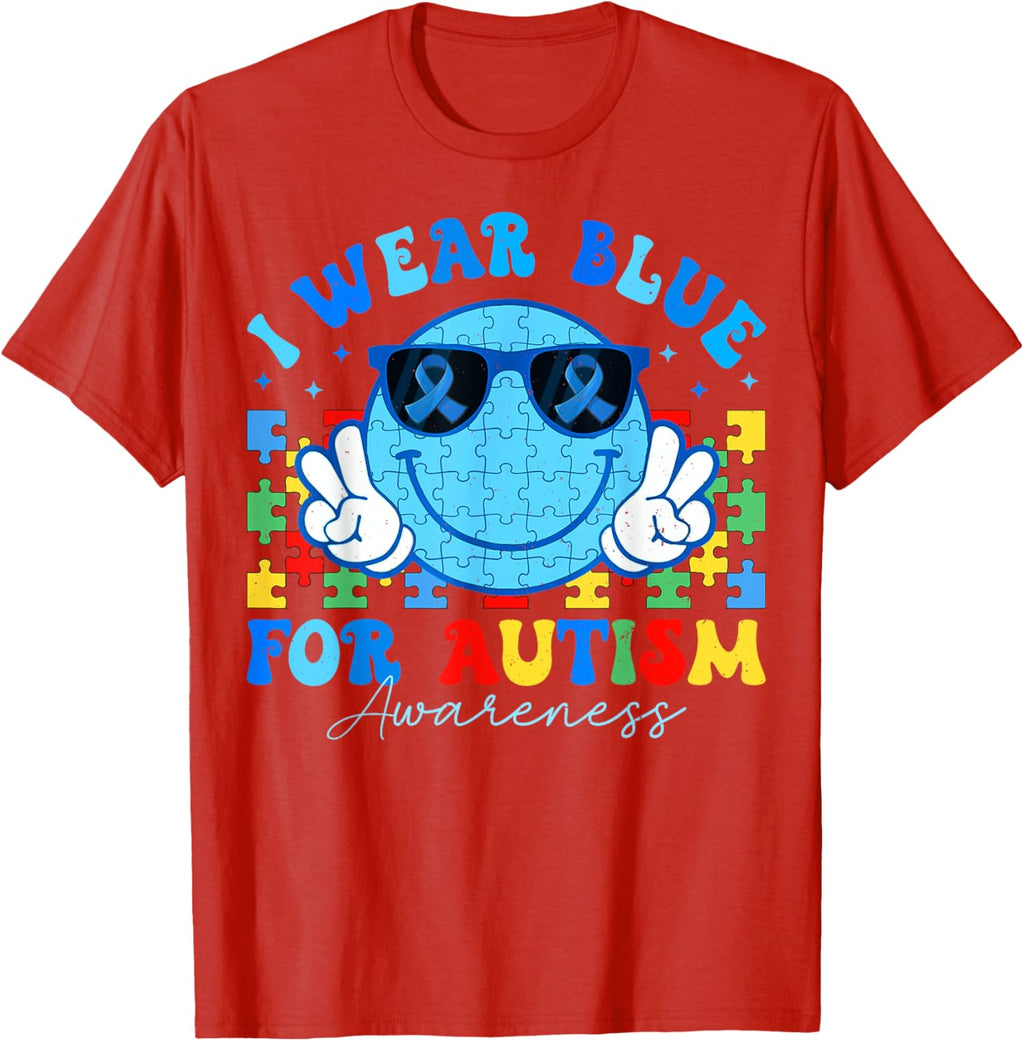 I Wear Blue For Autism Awareness Month Teacher Kids Boys