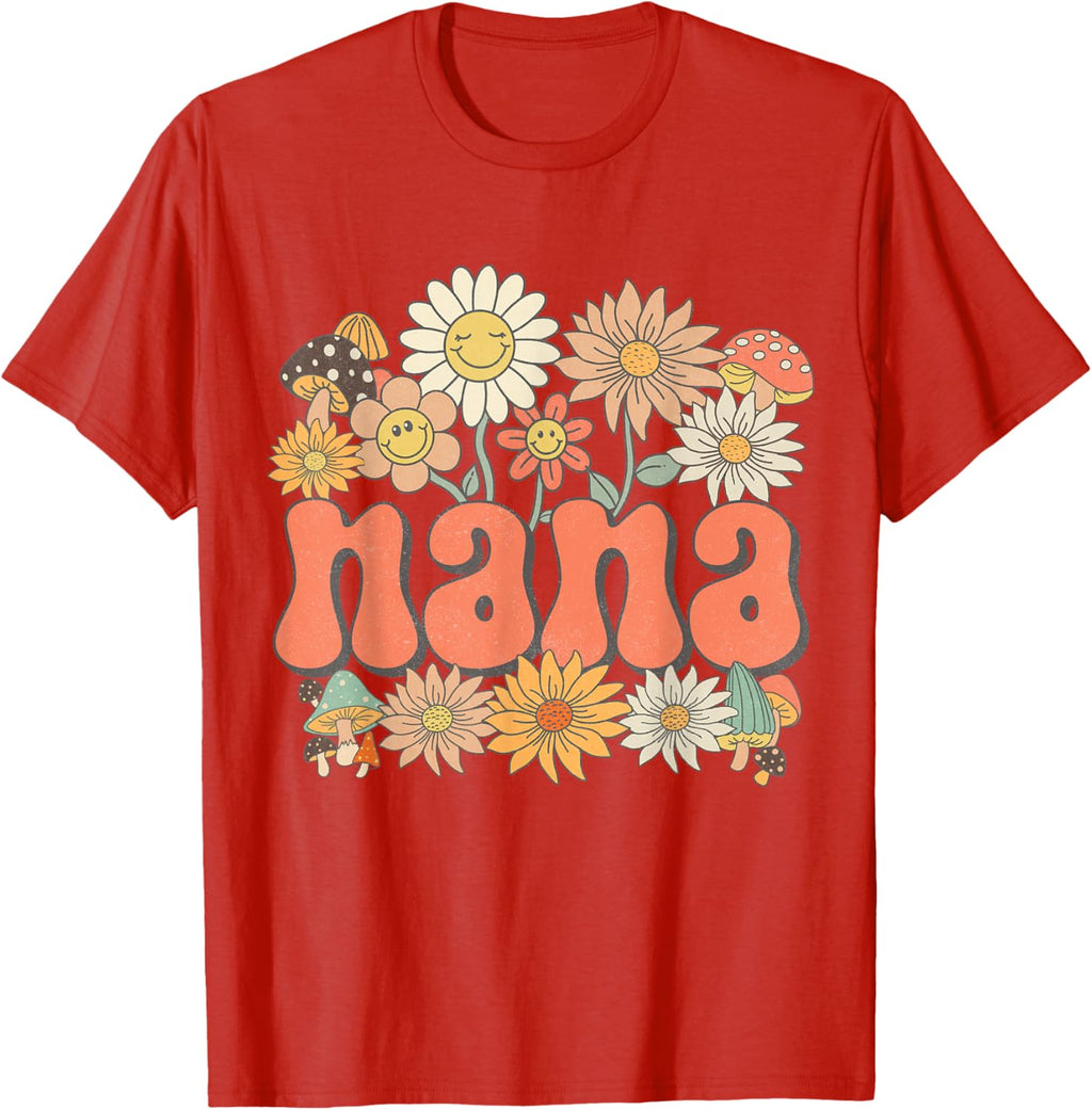 Groovy Nana Floral Hippie Retro Daisy Flower Mother's Day