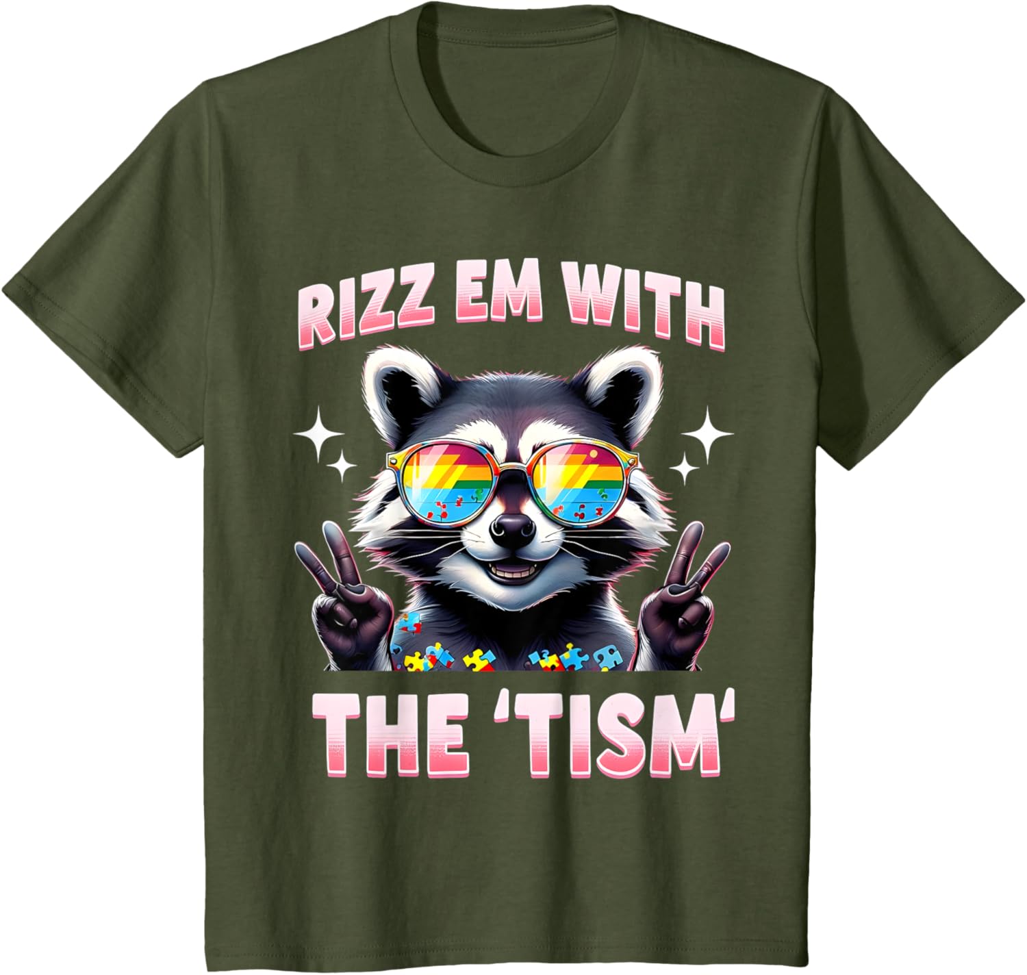Autism Funny Rizz Em With The Tism Meme Autistic Racoon