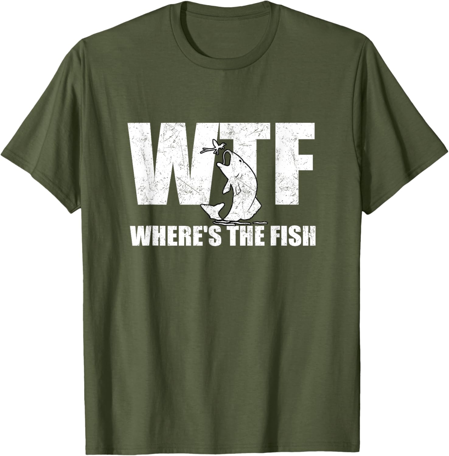 WTF Where's The Fish Men's Funny Fishing Gifts Fathers Day
