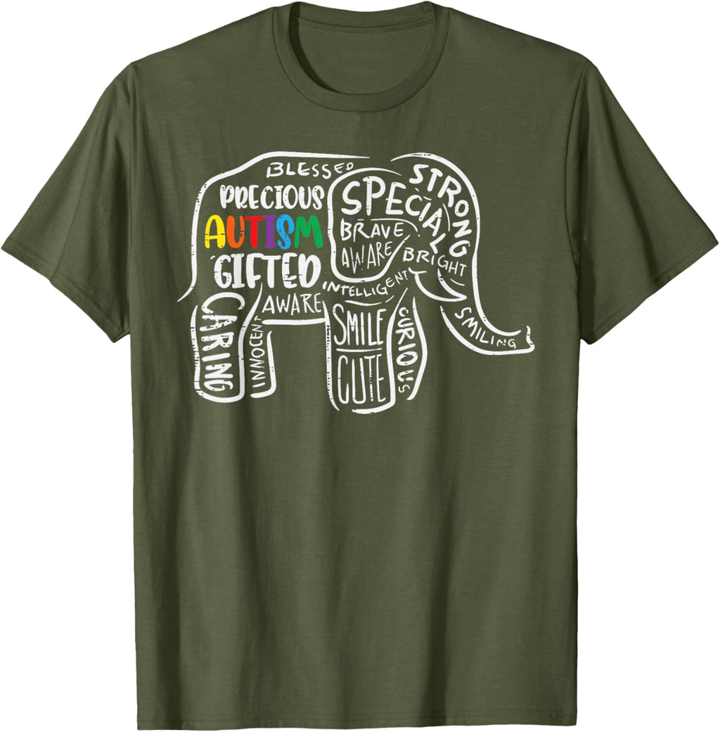 Autism Awareness Elephant Acceptance Autistic Men Women Kids