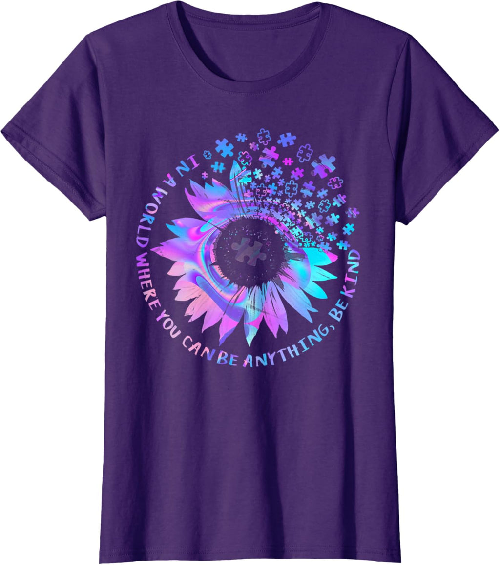 Be Kind Autism Awareness Kindness Sunflower Tie Dye Puzzle