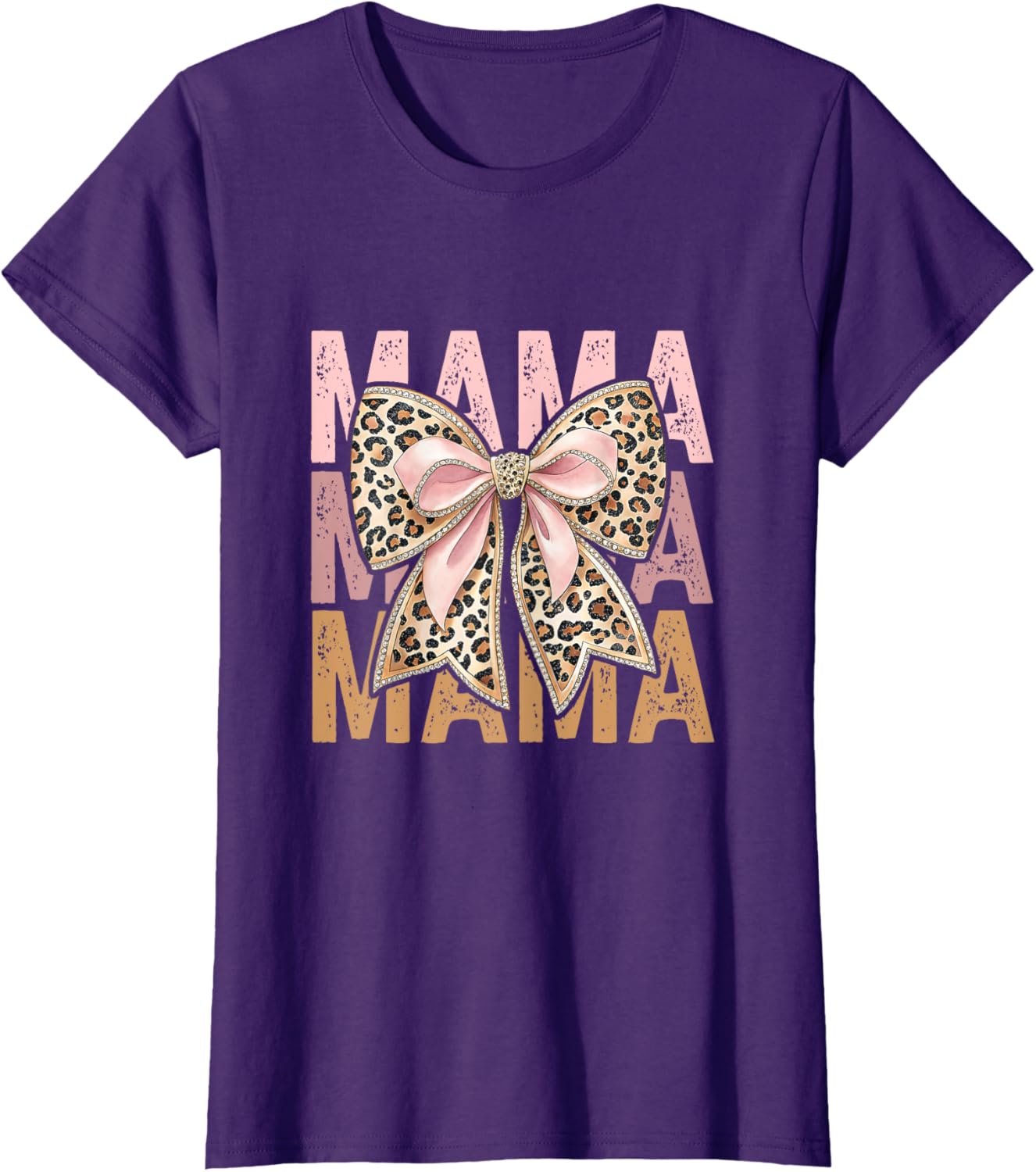 Retro Leopard Mama,Cute Mom Retro Coquette Bow Mother's Day
