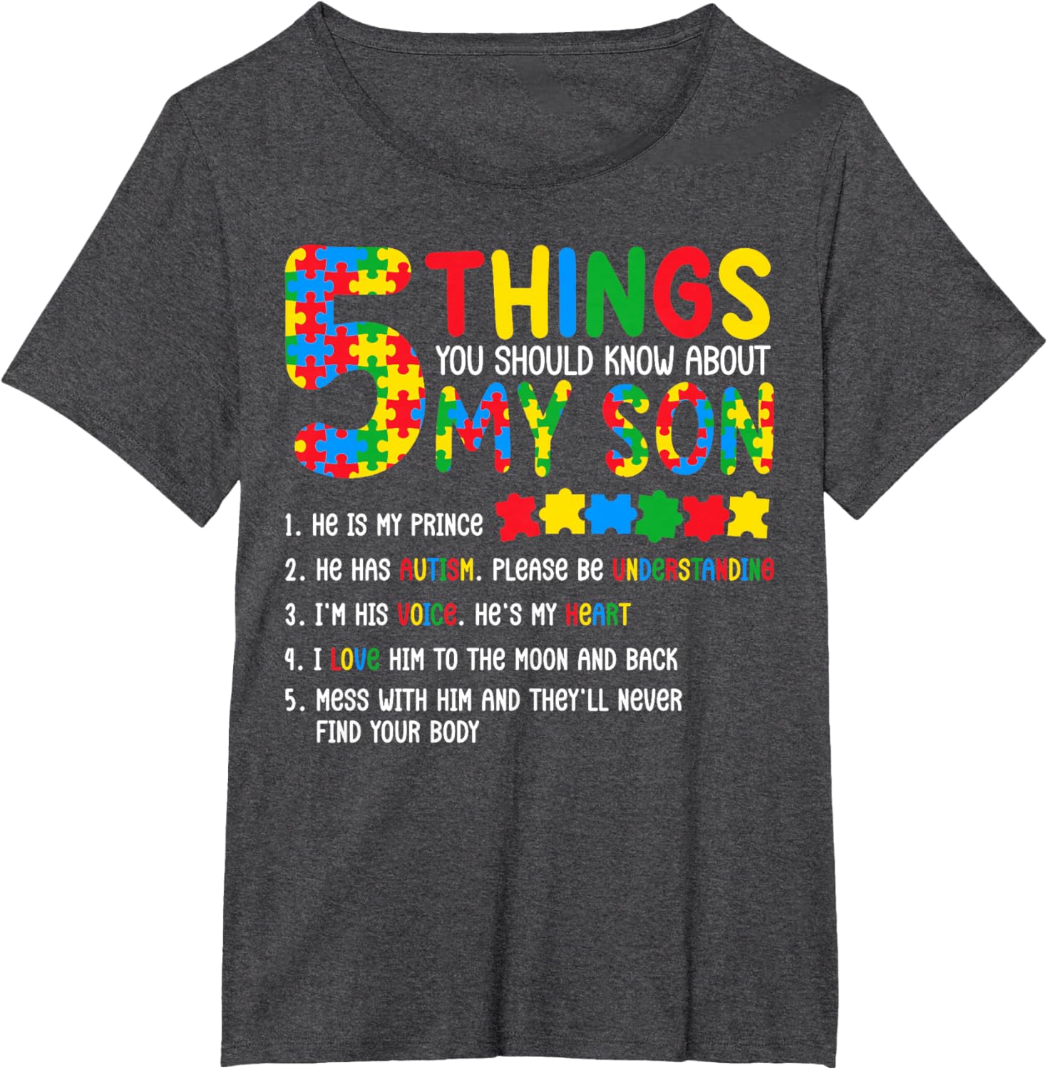 Autism Awareness Shirt 5 Things You Should Know About My Son