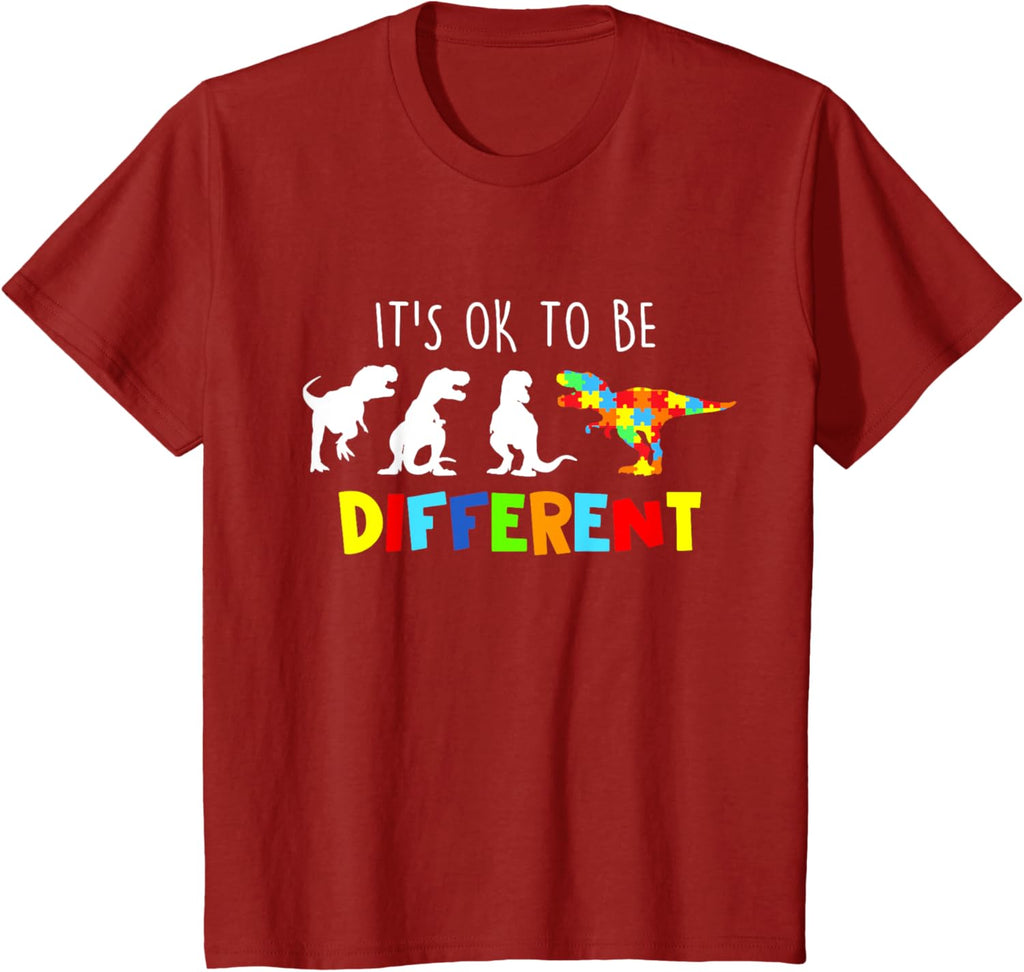 Autism Awareness Dinosaur Kid Boys Its Ok To Be Different