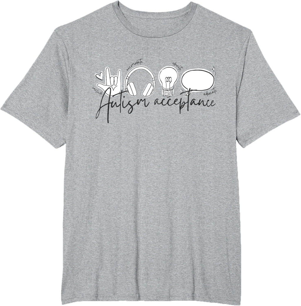 Autism Awareness Acceptance Shirt Support Mom Women Kid