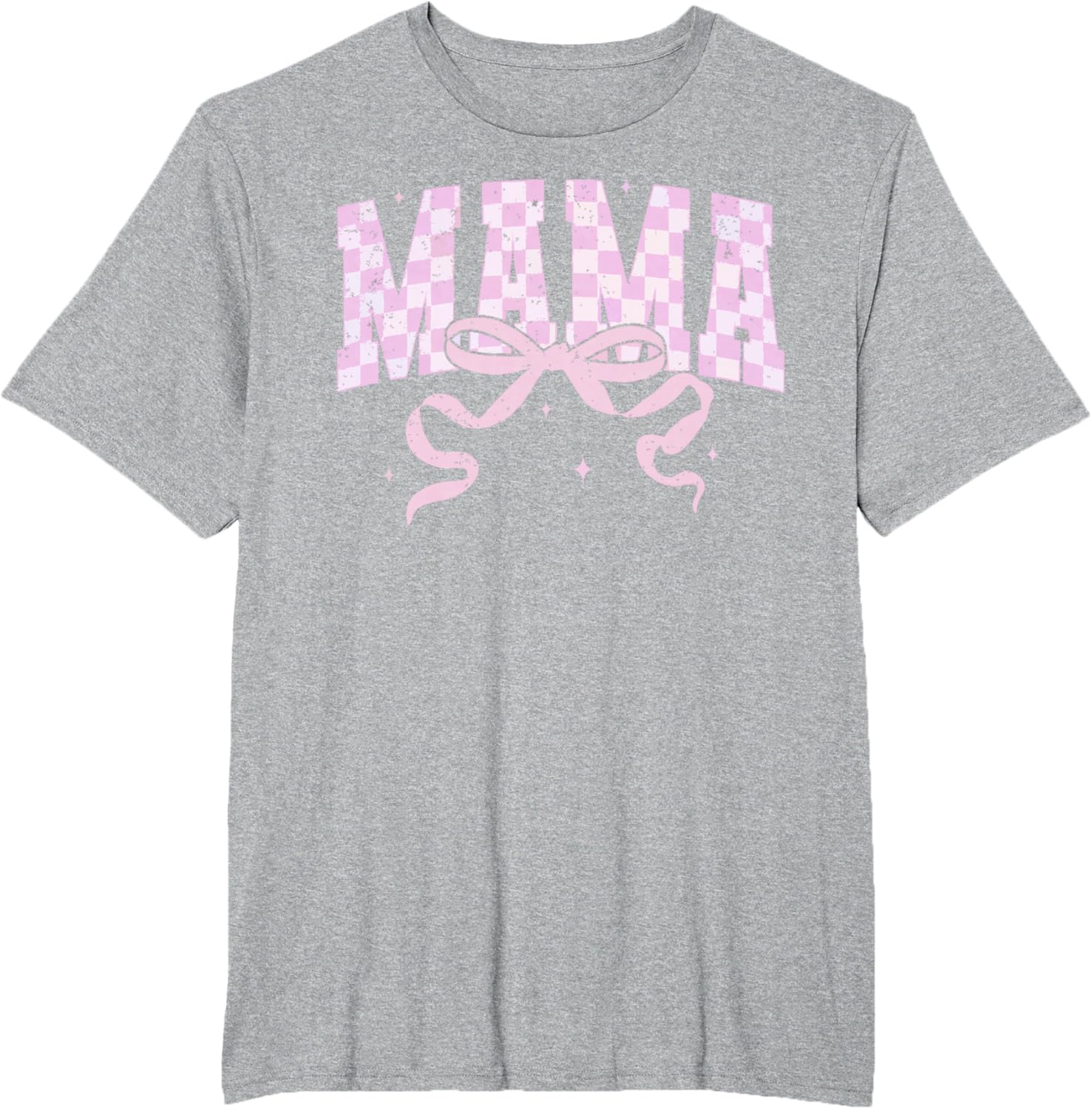 Retro Checkered Mama Coquette Mother's Day Pink Bow