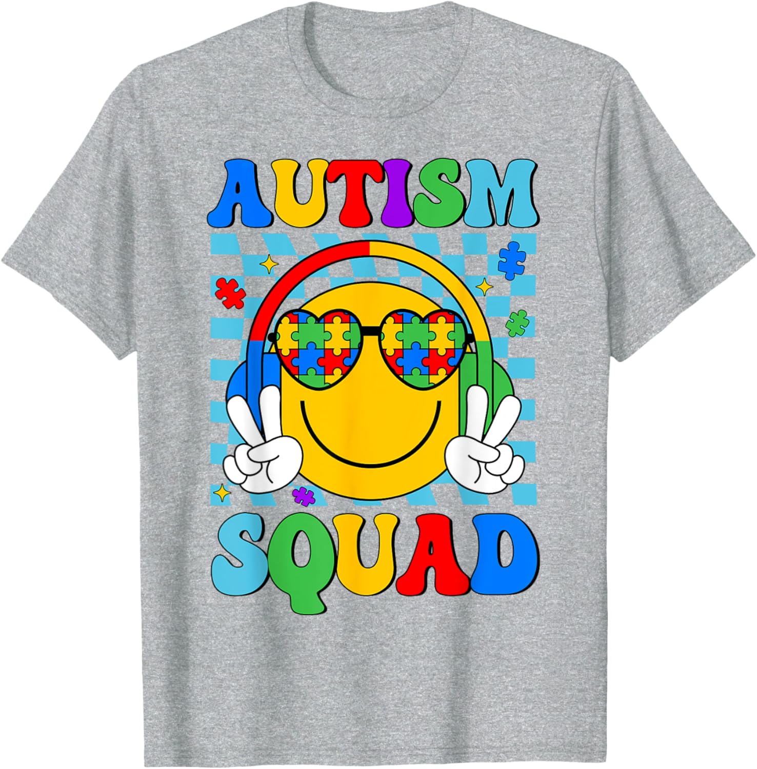 Autism Awareness Autism Squad Support Smile Face Women Men